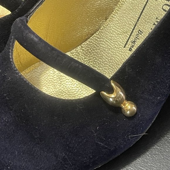Bruno Magli Womens Italy Black Suede Leather Heels Mary Jane Pumps Shoes Sz 8 AA - Picture 4 of 9